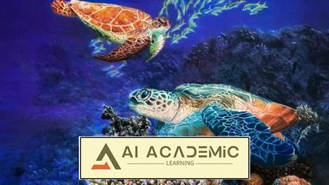 نقاشی لاک‌پشت‌های دریایی، مدادپاستل روی پاستلمات