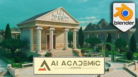 محیط سه‌بعدی استایل دهی شده در Blender: ورک شاپ معبد یونانی