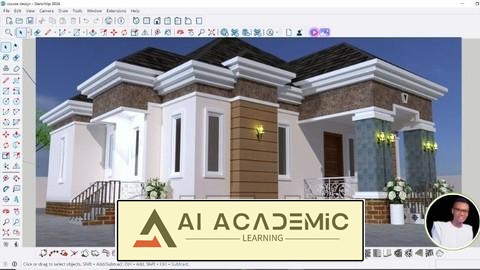 طراحی سه بعدی فوق‌العاده خانه سه خوابه با SketchUp Pro: از سطح مبتدی تا پیشرفته