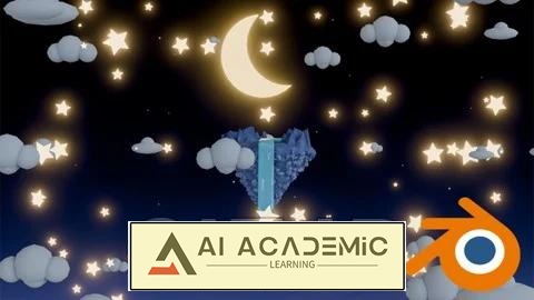مکان استراحت ماه: یک صحنه Low Poly در Blender