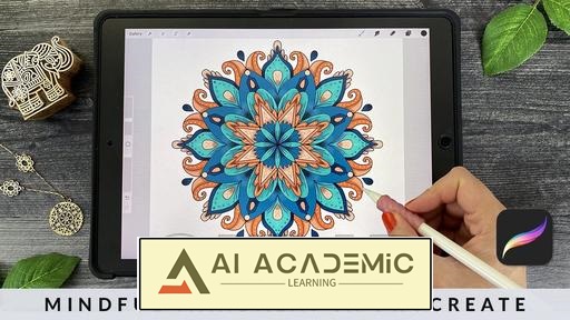 ماندالاهای آگاهانه در Procreate: بررسی در رنگ و طراحی هندسی