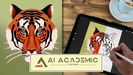 تصویرسازی پرتره حیوانات با استایل‌دهی در Procreate