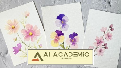 آموزش آسان گل‌های آبرنگی: 3 گل برای مبتدیان
