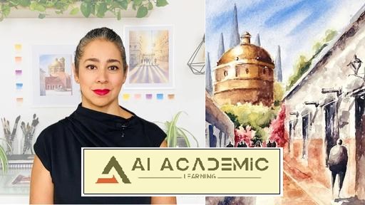 اصول پرسپکتیو برای مناظر شهری با آبرنگ - درک پرسپکتیو یک نقطه‌ای